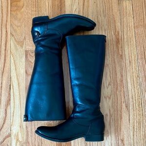 Frye Melissa Button Back Zip Black leather boots women size 6.5